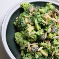 Broccoli and Raisin Salad with Curry Almond Cream